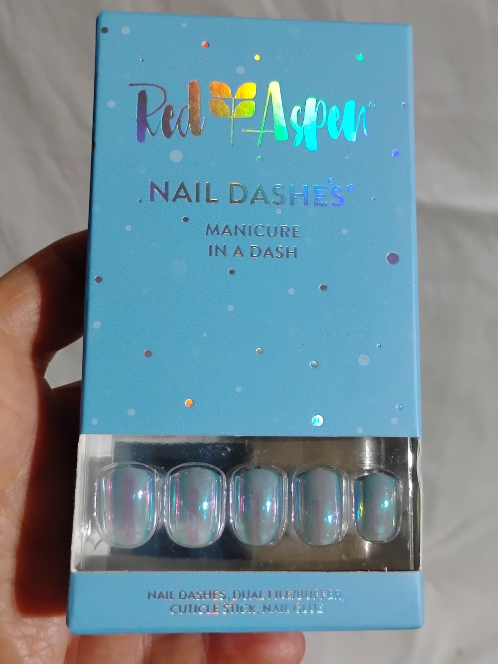 Red Aspen Nail Dashes Manicure Donna Marie Gets A Snow Day NEW